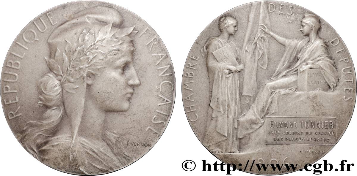 III REPUBLIC Médaille parlementaire, Edmond Tonnier AU