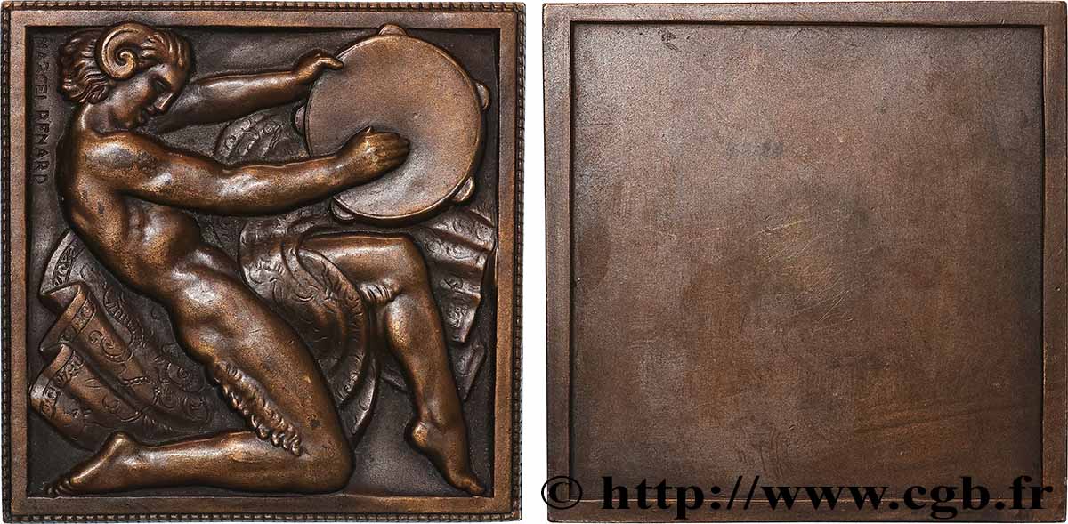III REPUBLIC Plaquette, Danseur au tambourin AU