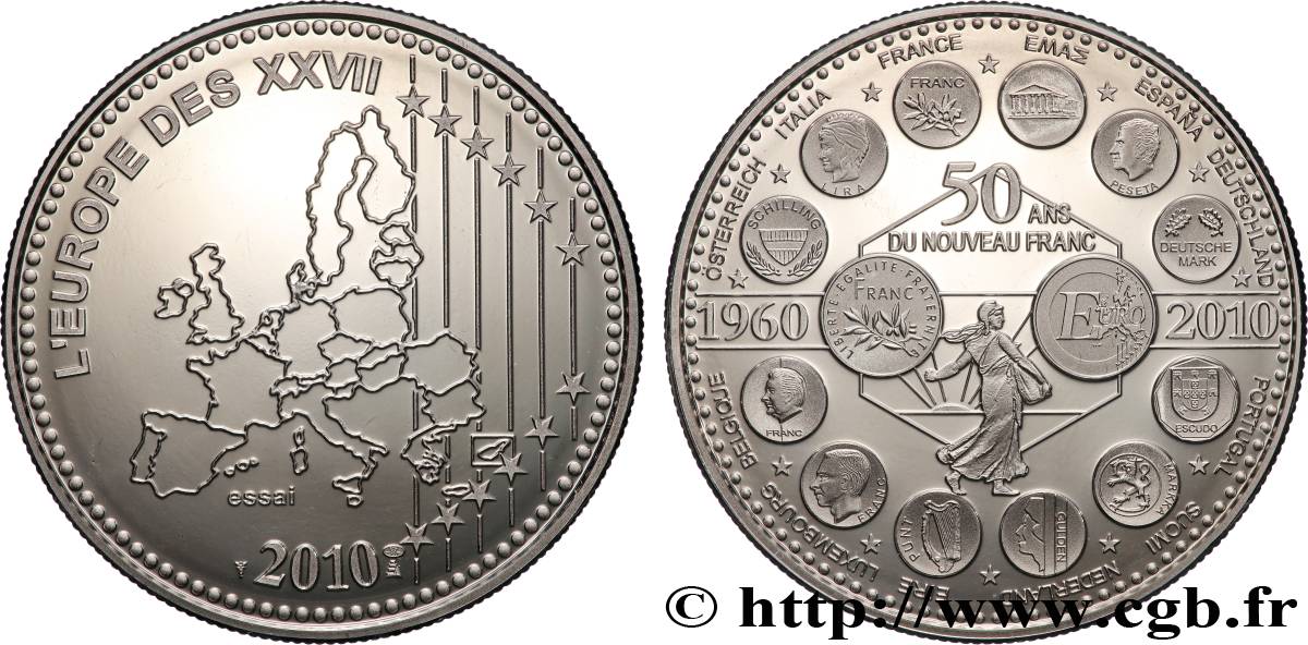 EUROPA Médaille, Essai, 50 ans du nouveau Franc MS