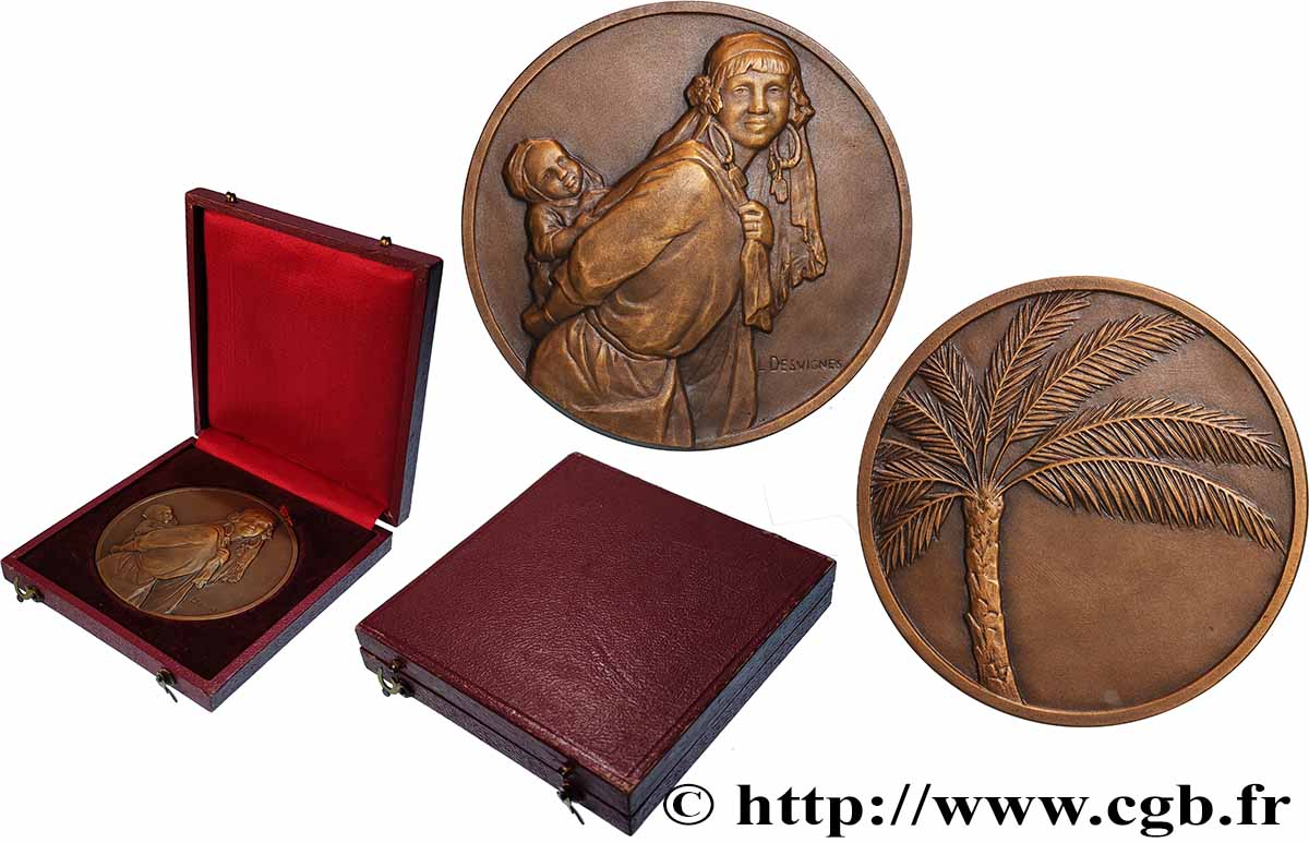 III REPUBLIC Médaille, Femme berbère AU