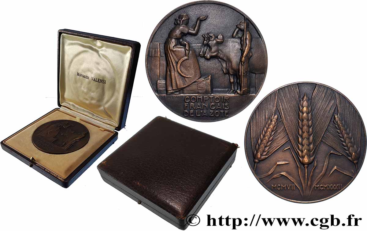 DRITTE FRANZOSISCHE REPUBLIK Médaille, Comptoir française de l’Azote VZ