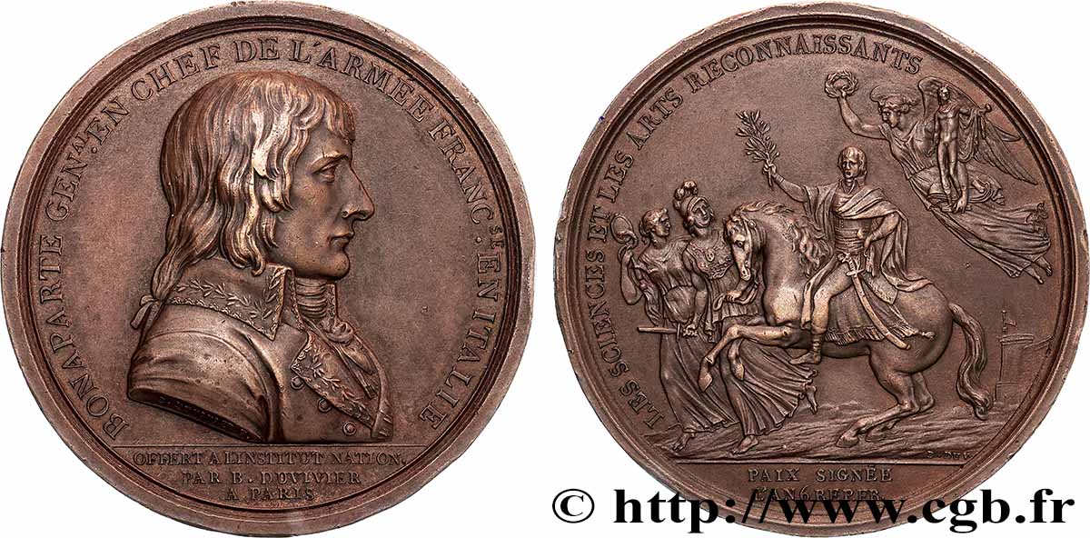 DIRECTOIRE Médaille, Traité de Campo-Formio, refrappe AU
