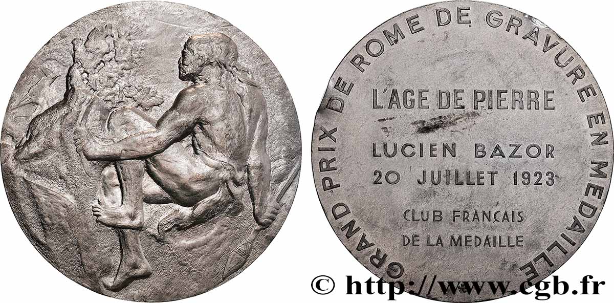 V REPUBLIC Médaille, L’âge de pierre, Exemplaire Éditeur AU/AU