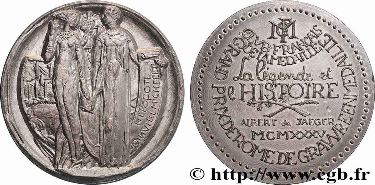 FUNFTE FRANZOSISCHE REPUBLIK Médaille, La Légende et l’Histoire, Exemplaire Éditeur VZ