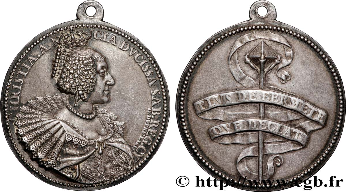 SAVOY - DUCHY OF SAVOY - VICTOR-AMADEUS I Médaille, Christine, duchesse de Savoie AU