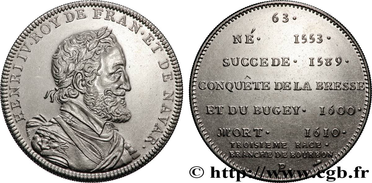 SÉRIE MÉTALLIQUE DES ROIS DE FRANCE Médaille, HENRI IV - 63 - refrappe ultra-moderne fST