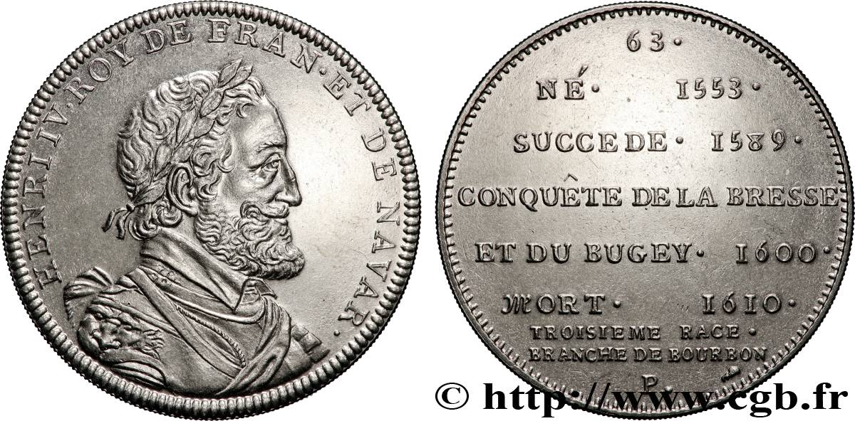 SÉRIE MÉTALLIQUE DES ROIS DE FRANCE Médaille, HENRI IV - 63 - refrappe ultra-moderne SUP