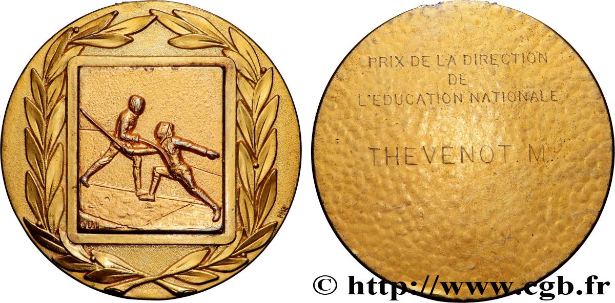 SPORTS Médaille, Prix de la direction de l’éducation nationale AU/AU