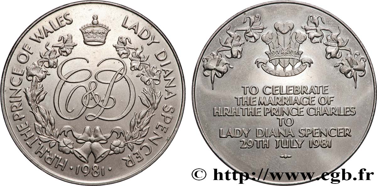 REGNO UNITO Médaille, Mariage de Charles, Prince de Galles, et Lady Diana Spencer SPL