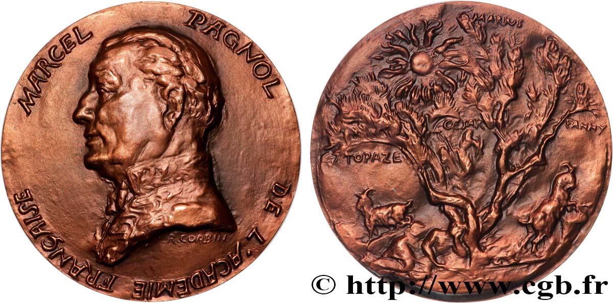 LITERATURE : WRITERS - POETS Médaille, Marcel Pagnol MS