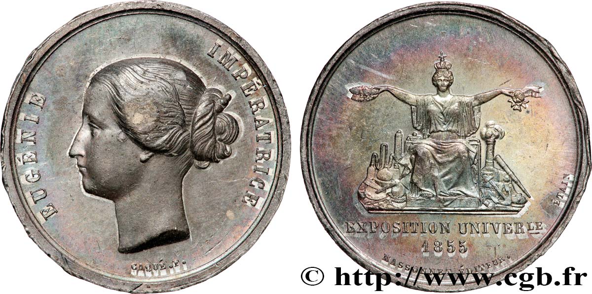 ZWEITES KAISERREICH Médaille, Eugénie, Exposition universelle SS