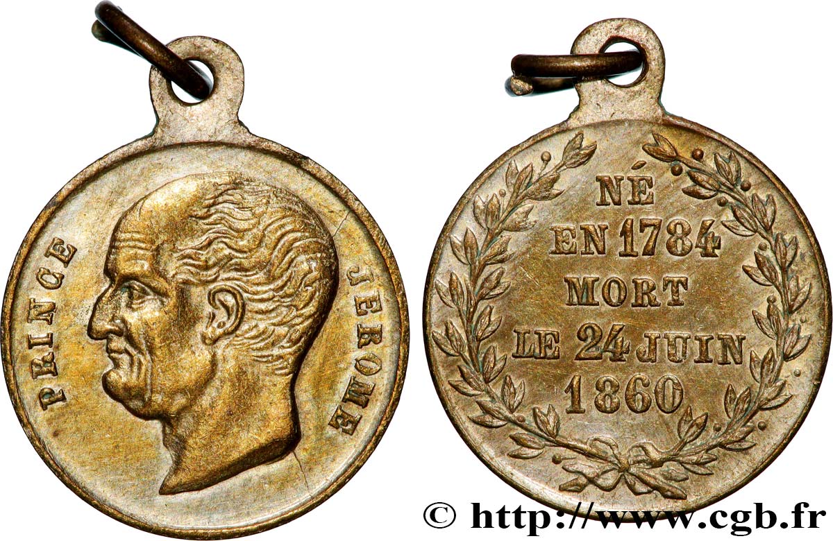ZWEITES KAISERREICH Médaillette, Jérôme Napoléon frère de l’Empereur fVZ