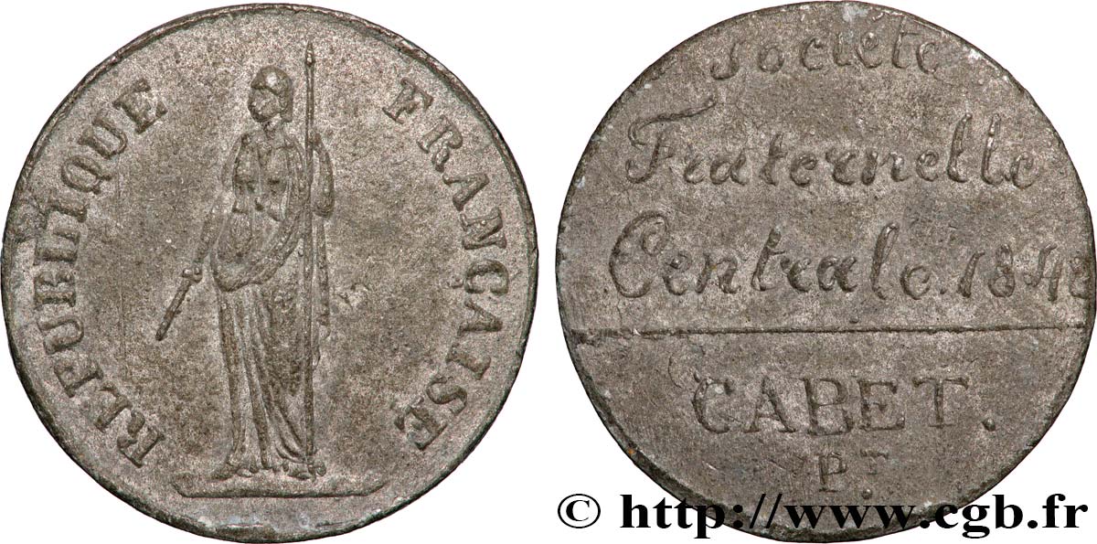 DEUXIÈME RÉPUBLIQUE Médaille, Président de la société fraternelle centrale BB