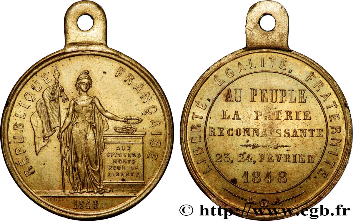 DEUXIÈME RÉPUBLIQUE Médaille, Au peuple la Patrie reconnaissante BB