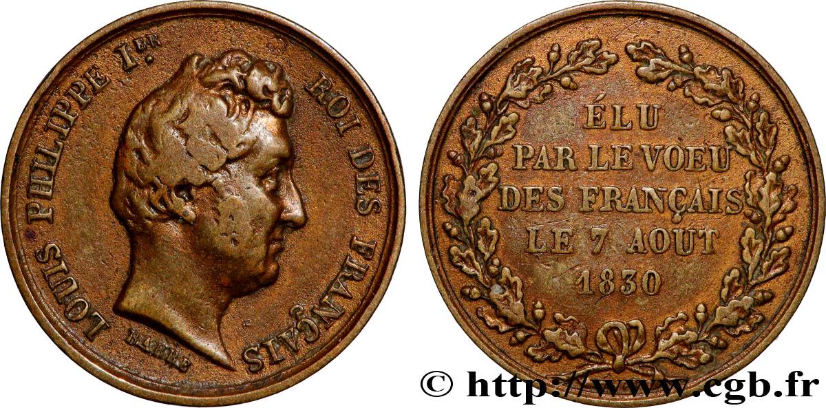 LUDWIG PHILIPP I Médaille, Louis-Philippe, Élu par le voeu des français fVZ