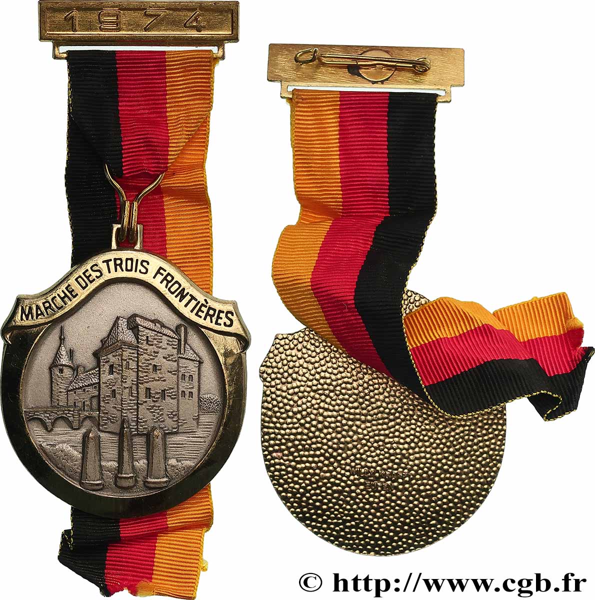 BELGIQUE - ROYAUME DE BELGIQUE - BAUDOUIN Ier Médaille, Marche des trois frontières AU