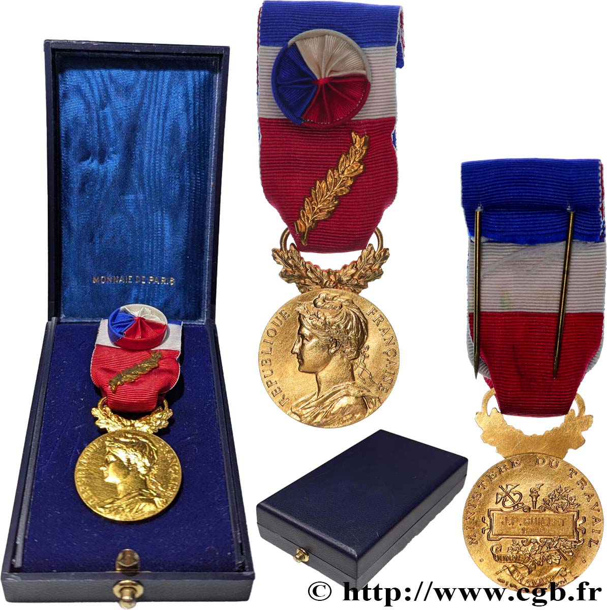 V REPUBLIC Médaille d’honneur du travail, Ministère du travail MS/AU