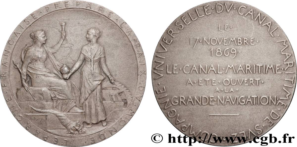 CANALS AND WATERWAY TRANSPORT Médaille, Compagnie universelle du canal maritime de Suez AU