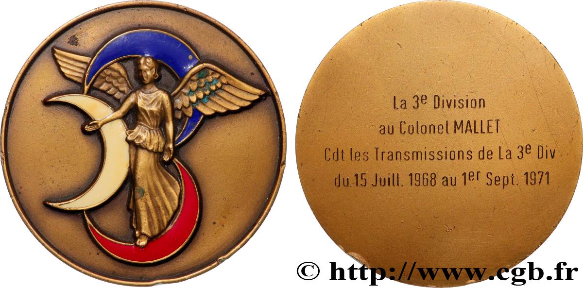 FUNFTE FRANZOSISCHE REPUBLIK Médaille, Transmissions de la 3e division fVZ