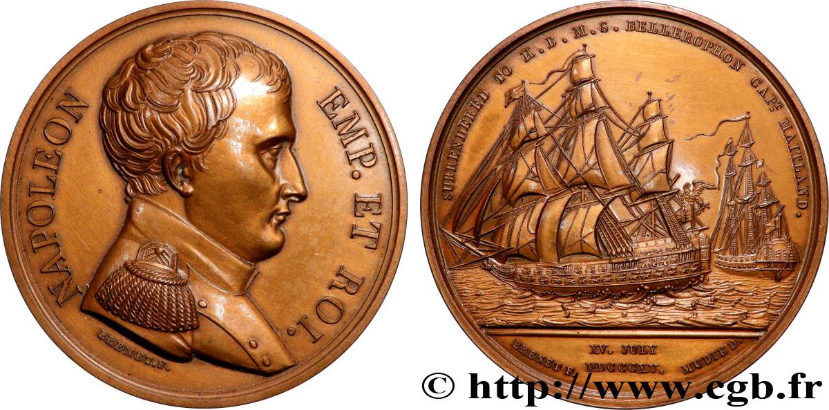CIEN DIAS Médaille, Reddition de Napoléon, refrappe EBC