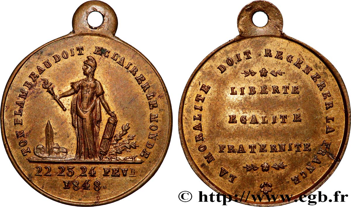 DEUXIÈME RÉPUBLIQUE Médaillette, Journées de février SS