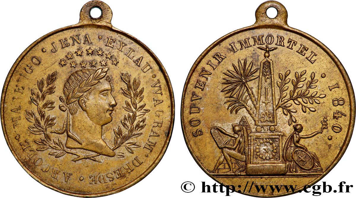 LUDWIG PHILIPP I Médaille, Souvenir napoléonien, à l’obélisque SS