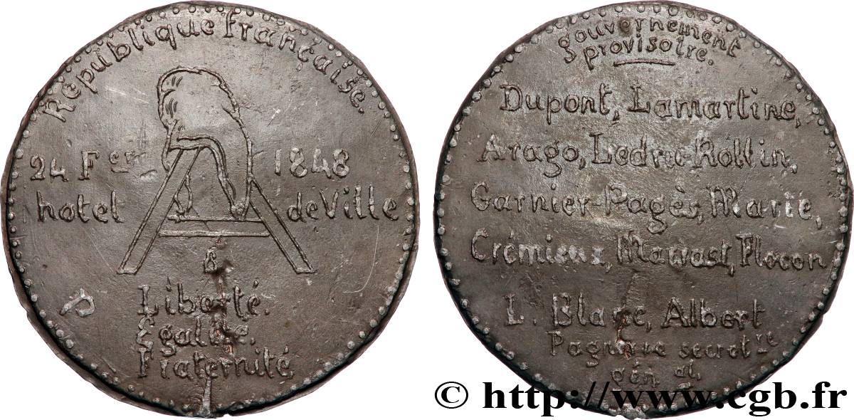 SECOND REPUBLIC Médaille, Gouvernement provisoire de février XF
