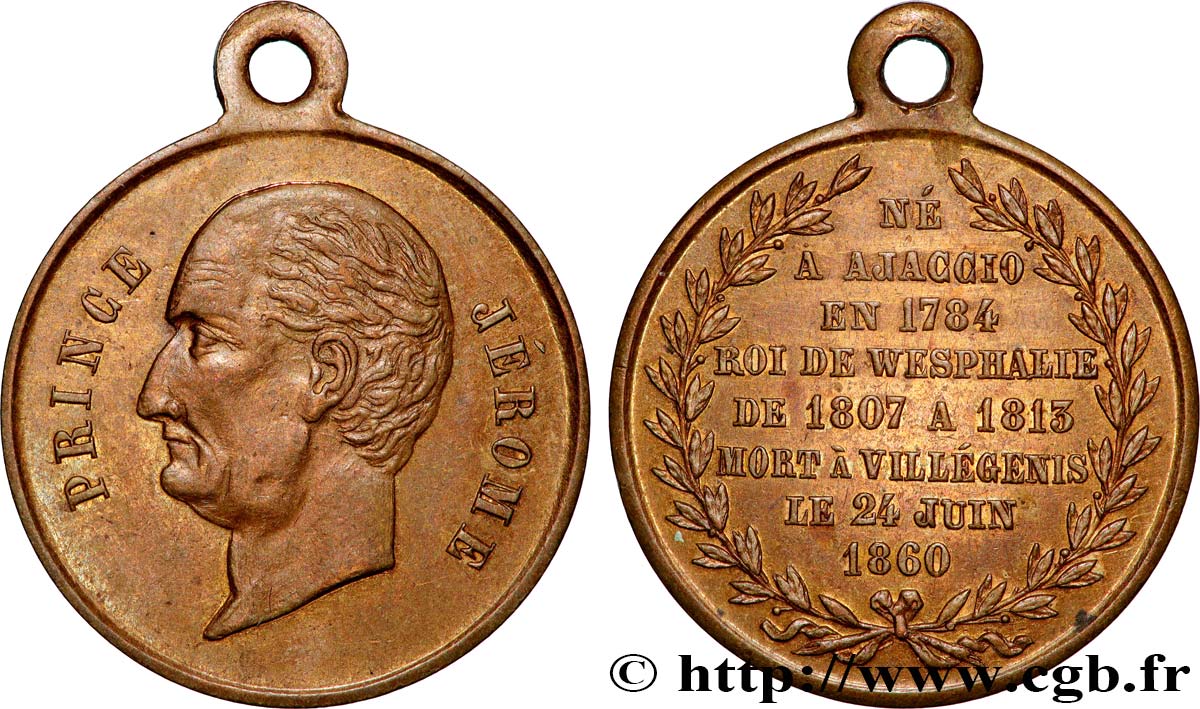 GESCHICHTE FRANKREICHS Médaillette, Jérôme Napoléon frère de l’Empereur fVZ