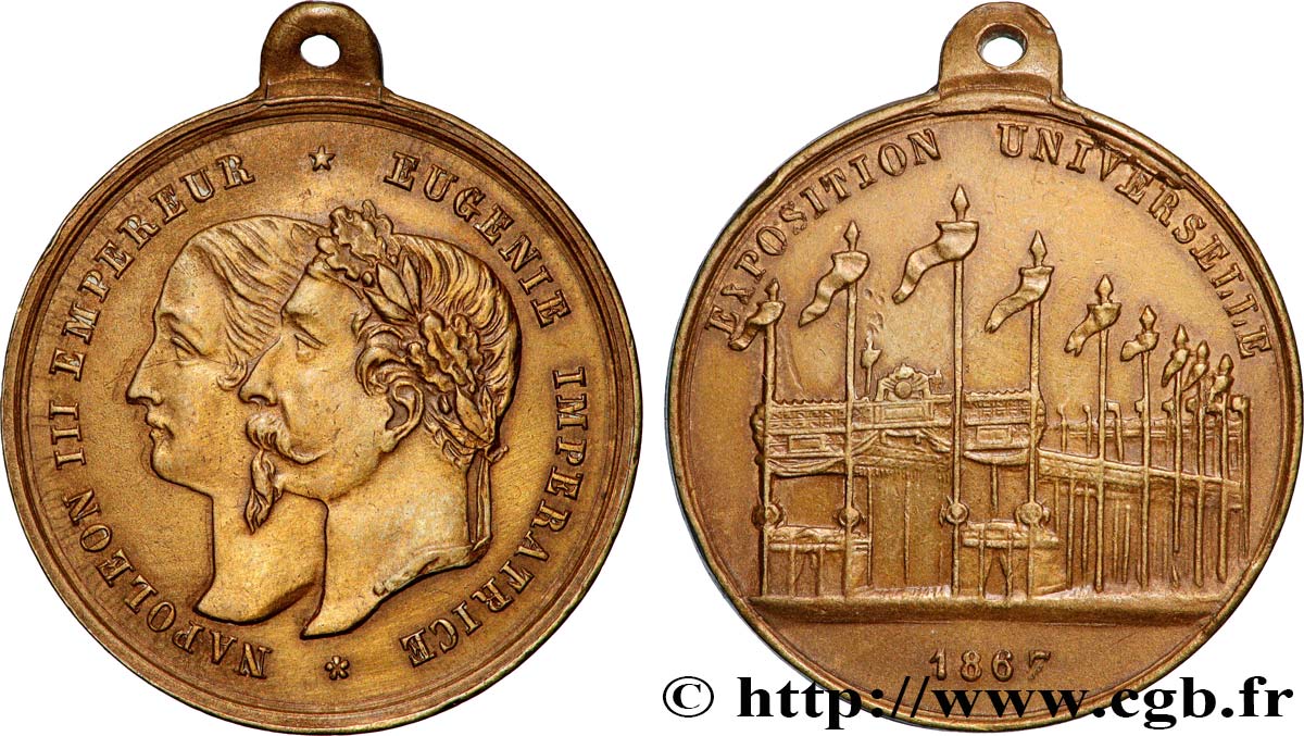 ZWEITES KAISERREICH Médaille, Souvenir de l’exposition universelle  fVZ