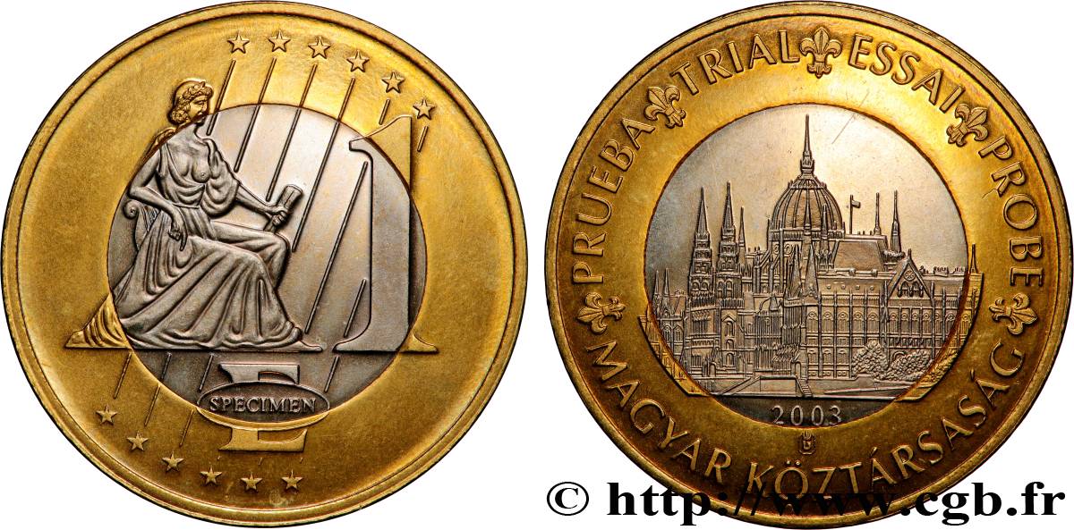 EUROPA Médaille, Specimen 1 €uro, Hongrie fVZ