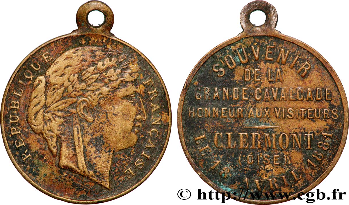 DRITTE FRANZOSISCHE REPUBLIK Médaille, Souvenir de la grande cavalcade SS
