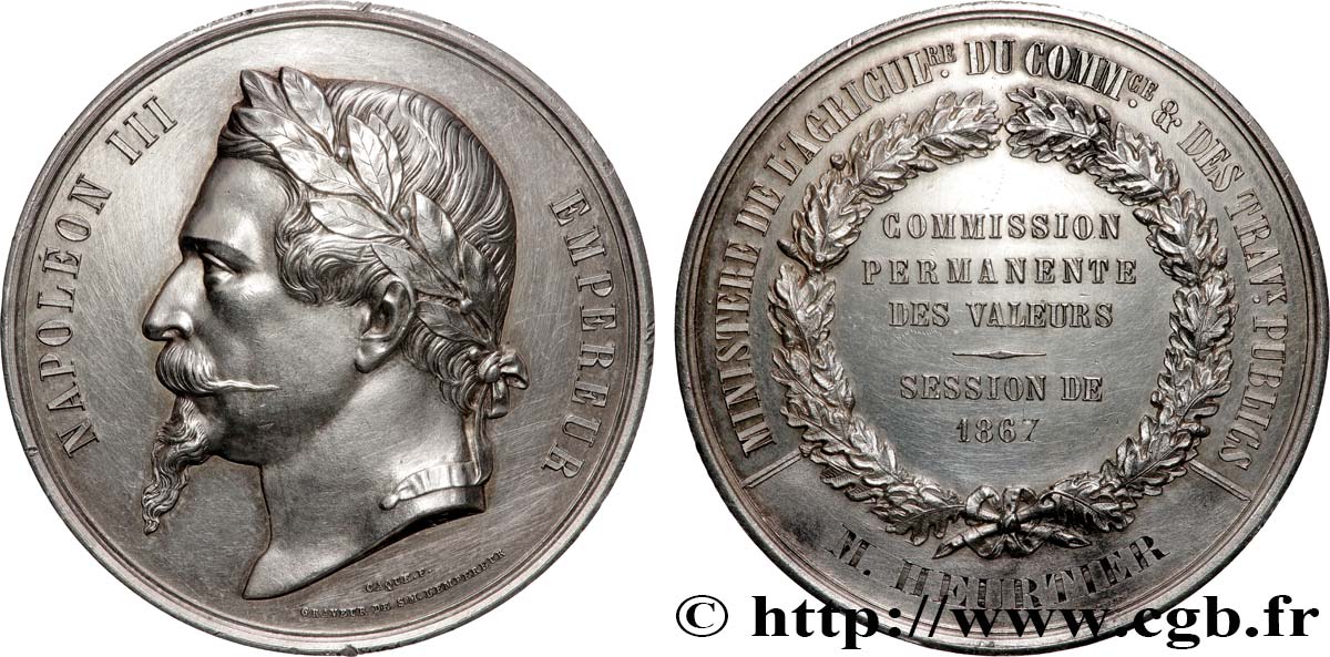 SECOND EMPIRE Médaille, Commission permanente des valeurs XF
