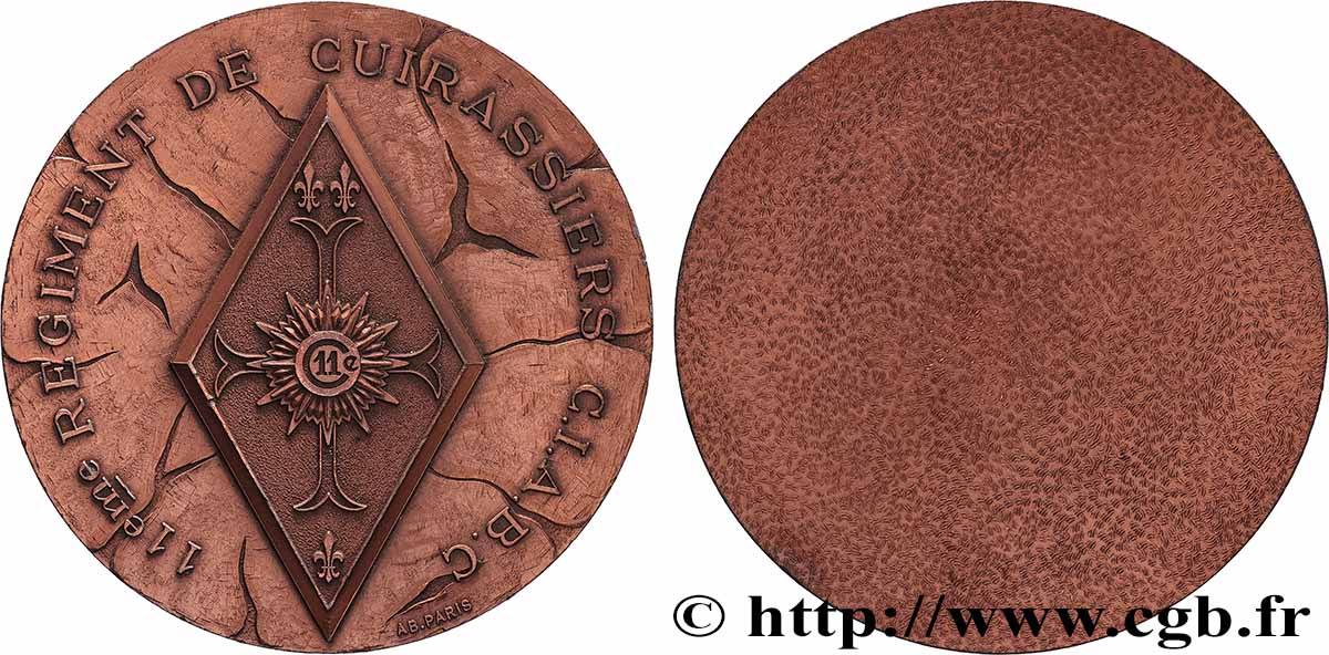 FRANCIA Médaille, 11e régiment de cuirassiers SPL