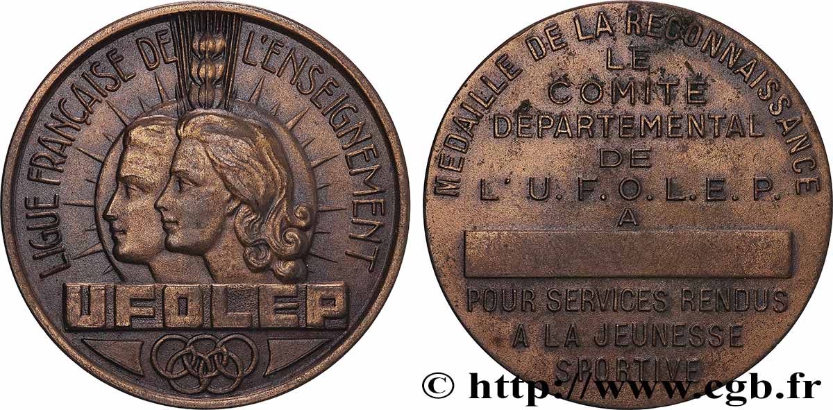 V REPUBLIC Médaille, Ligue française de l enseignement AU