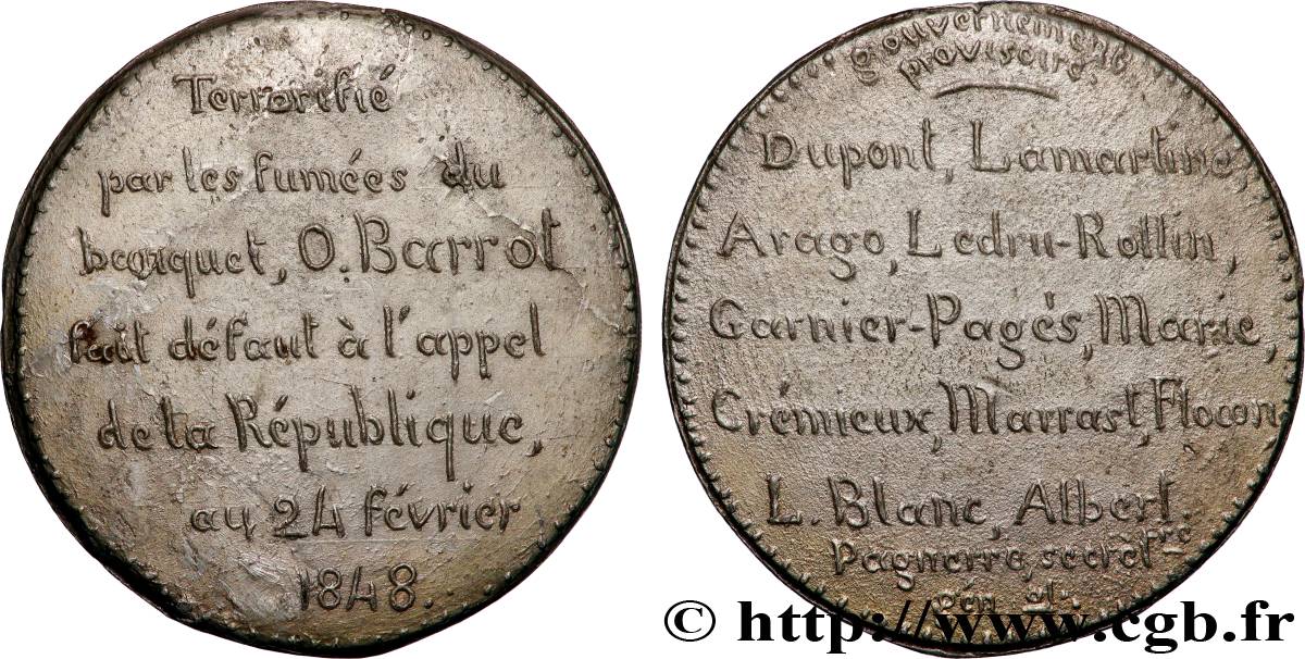 SECOND REPUBLIC Médaille, Gouvernement provisoire de février AU