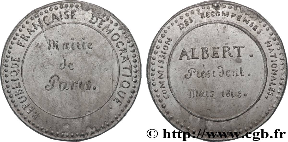 SECOND REPUBLIC Médaille, Commission des récompenses nationales AU
