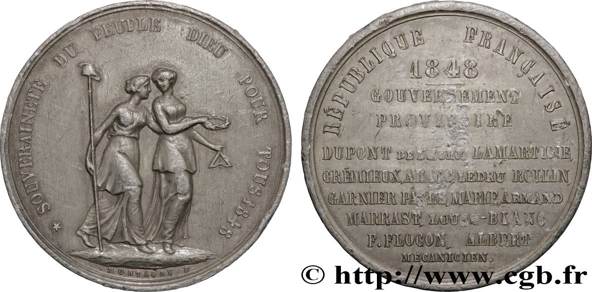 SECOND REPUBLIC Médaille, Formation du gouvernement provisoire XF