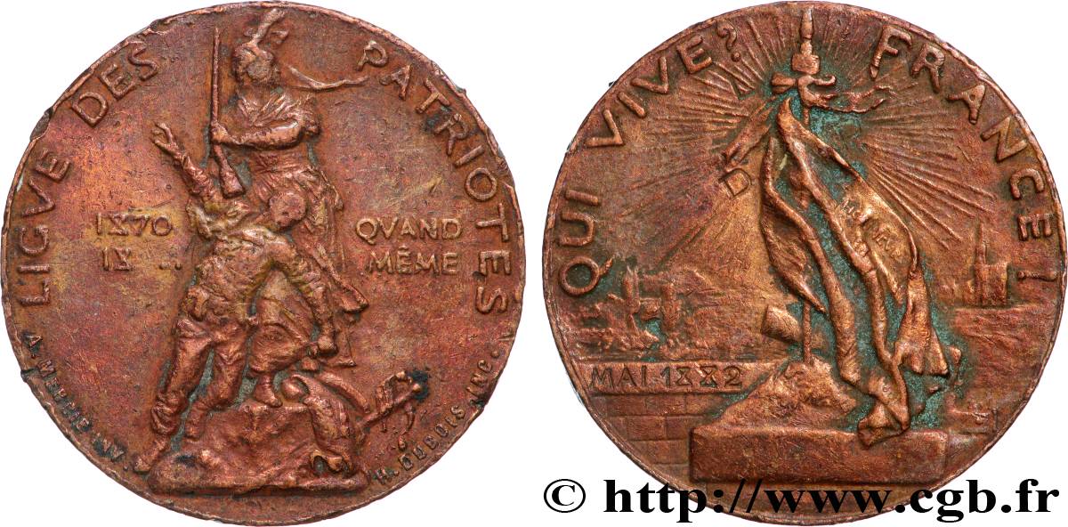 TERZA REPUBBLICA FRANCESE Médaille, Ligue des patriotes BB