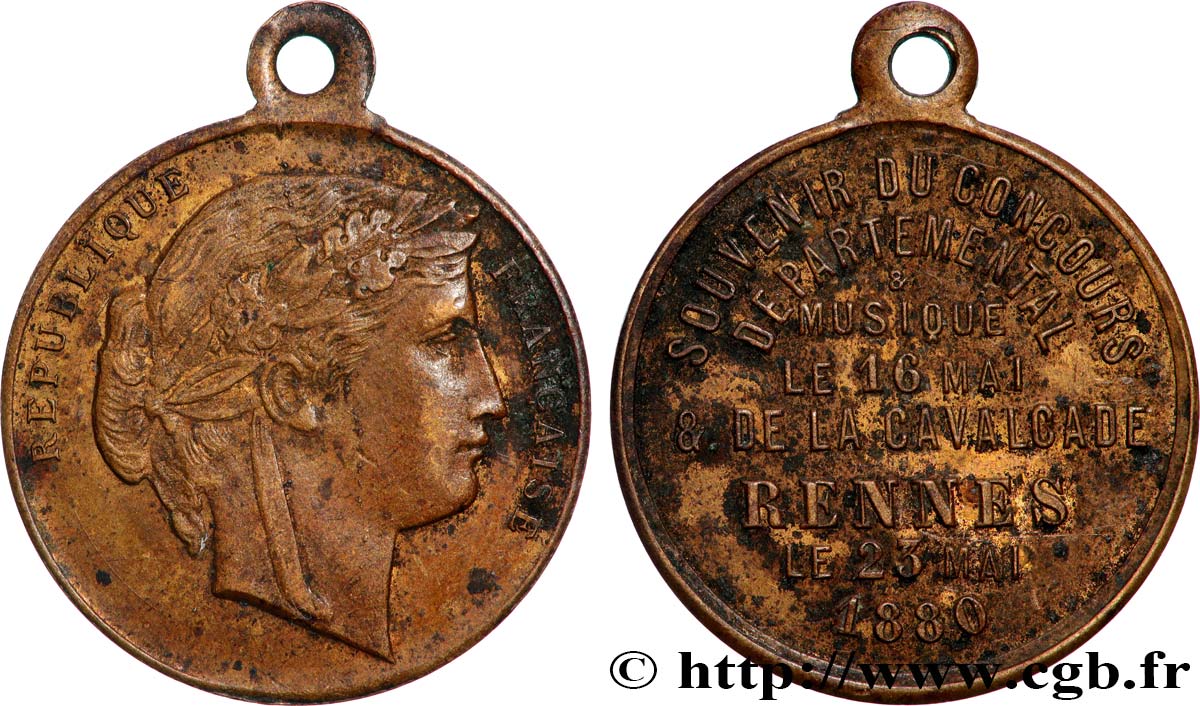 TERZA REPUBBLICA FRANCESE Médaille, Souvenir du concours départemental de musique BB