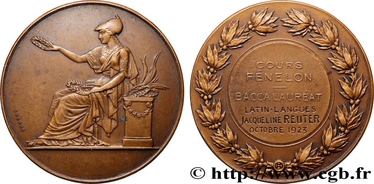 TERZA REPUBBLICA FRANCESE Médaille, Cours fénelon, Baccalauréat SPL
