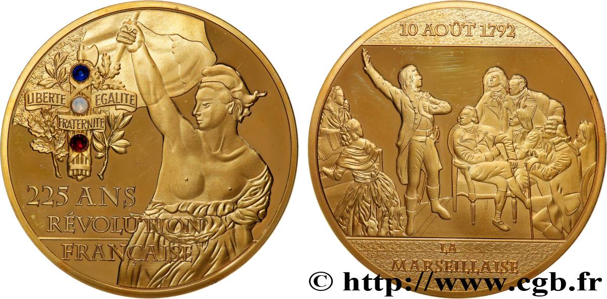 QUINTA REPUBBLICA FRANCESE Médaille, 225e anniversaire de la Révolution Française, La Marseillaise q.SPL
