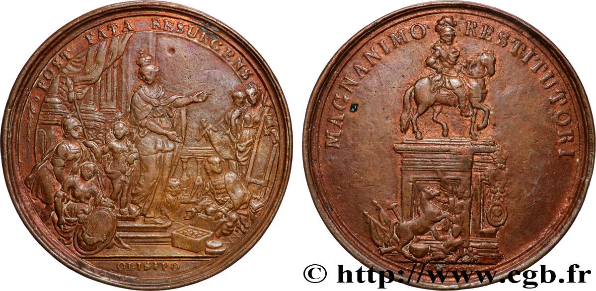 PORTUGAL - ROYAUME DU PORTUGAL - JOSEPH Ier Médaille, Monument équestre du Roi à Lisbonne après la reconstruction de ville détruite par le tremblement de terre de 1755 SS
