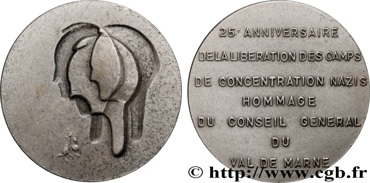 QUINTA REPUBBLICA FRANCESE Médaille, 25e anniversaire de la libération des camps de concentration nazis q.SPL