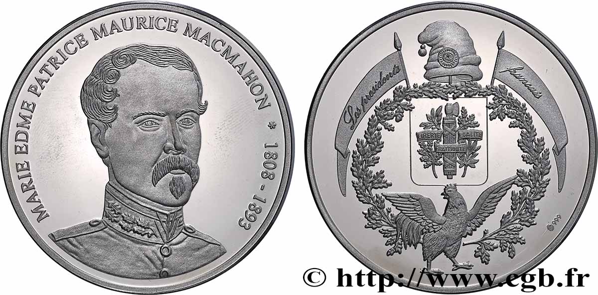 TERZA REPUBBLICA FRANCESE Médaille, Marie Edme Patrice Maurice Macmahon, président de la République SPL