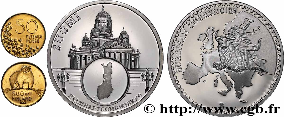 EUROPA Médaille, European Currencies, Finlande q.SPL