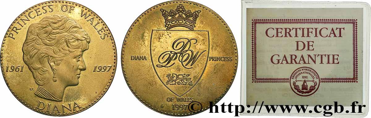 QUINTA REPUBBLICA FRANCESE Médaille, Princess Diana of Wales q.SPL