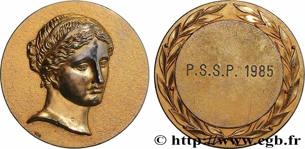 QUINTA REPUBBLICA FRANCESE Médaille, Visage antique q.SPL