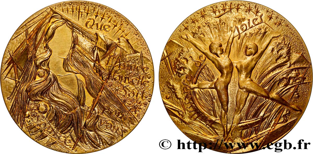 V REPUBLIC Médaille de voeux, source de joie AU
