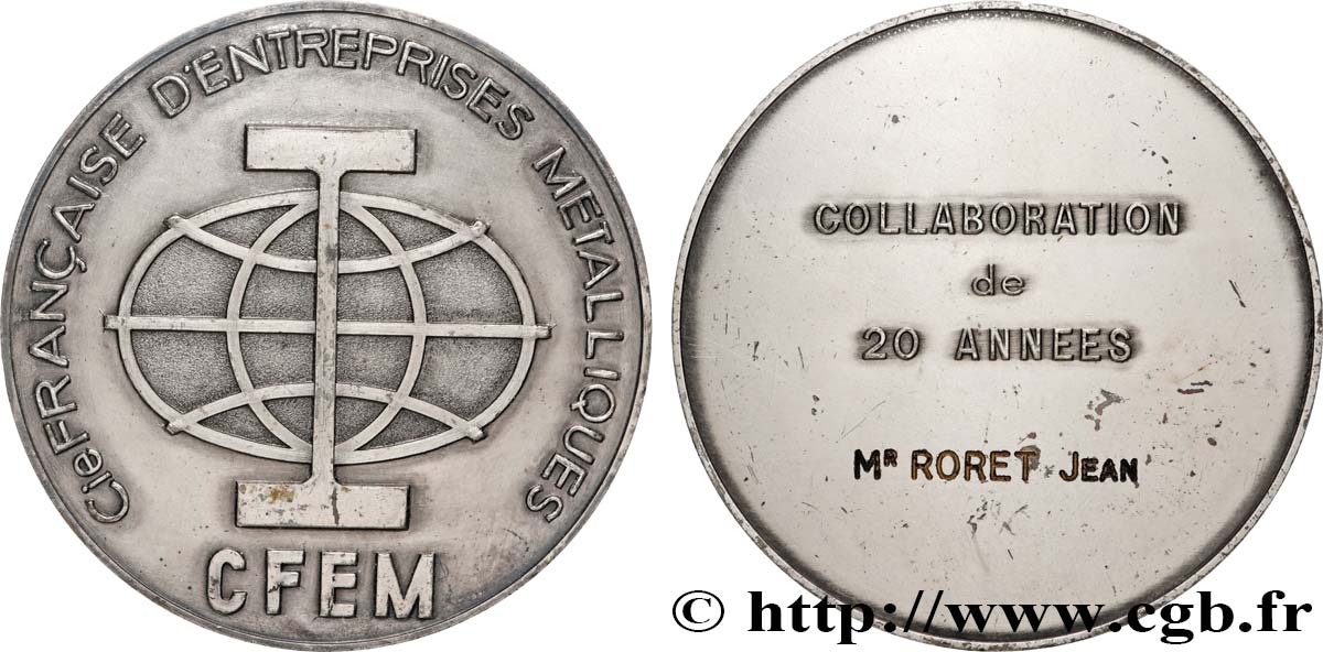 V REPUBLIC Médaille, Compagnie Française d’Entreprises Métalliques AU