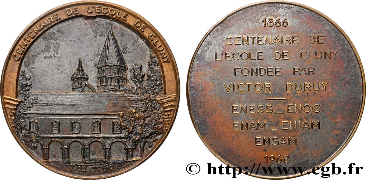 V REPUBLIC Médaille, Centenaire de l’école de Cluny AU